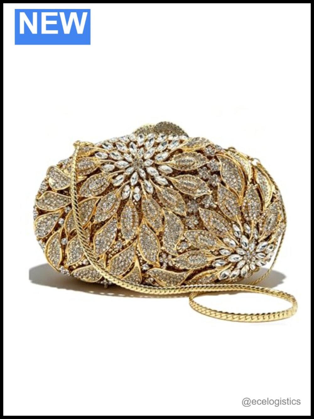 Handcrafted Crystal Rhinestone Clutch Purse for Women, Evening Bag Bridal Prom,